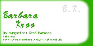 barbara kroo business card